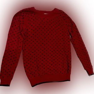 ❤️ELLE Red W Black Hearts Sweater XS